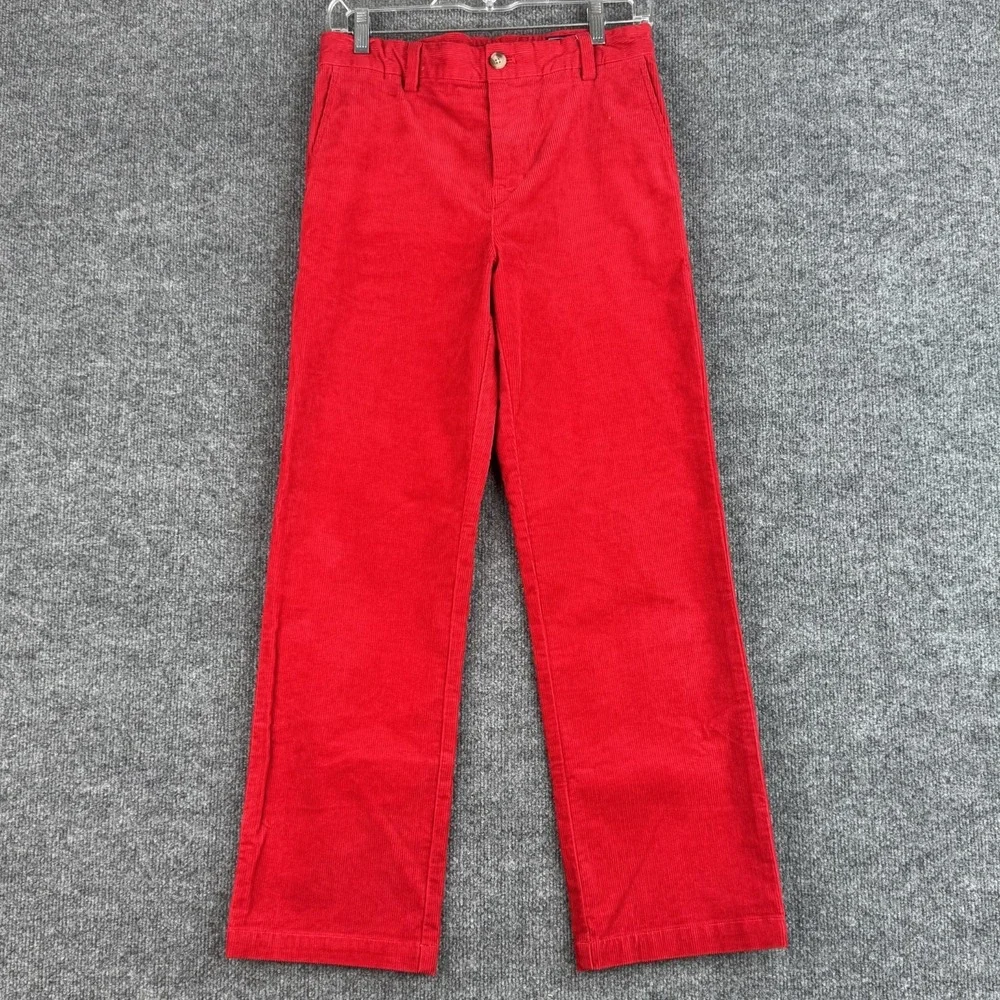 Vineyard Vines Breaker Pants Boys 18 Red Corduroy Stretch Holiday Preppy